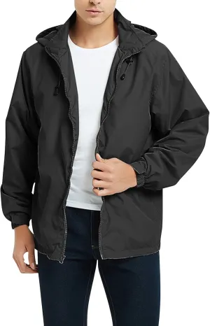 Men's Lightweight Waterproof Rain Jackets with Hood Long Sleeve Breathable Hooded Raincoats Hiking Athletic Shirts
