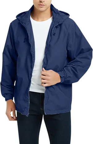 Men's Lightweight Waterproof Rain Jackets with Hood Long Sleeve Breathable Hooded Raincoats Hiking Athletic Shirts