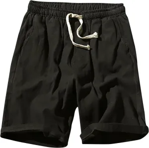 Men's Linen Shorts 2024 Summer Beach Shorts Mens Casual Vacation Shorts Loose Cotton Linen Breathable Lounge Shorts