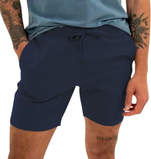 Mens Linen Shorts Casual Cotton Short Pants Summer Classic Beach Shorts Elastic Waist Drawstring Shorts with Pockets