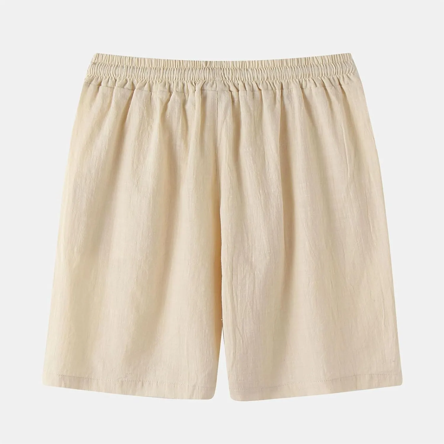 Men's Linen Shorts Casual Elastic Relaxed Fit Drawstring Lounge Shorts Summer Lightweight Beach Hawaii Shorts for Men