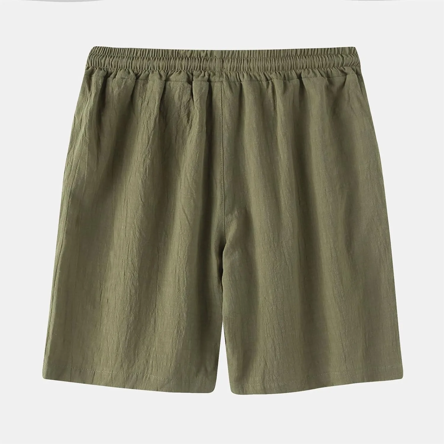 Men's Linen Shorts Casual Elastic Relaxed Fit Drawstring Lounge Shorts Summer Lightweight Beach Hawaii Shorts for Men