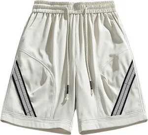 Mens Lounge Shorts Comfortable Drawstring Pockets Outdoor Shorts Loose Elastic Summer Shorts Fashion Relaxed Shorts