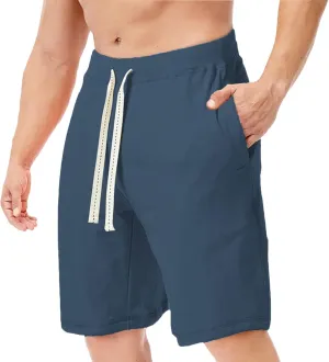 Men's Lounge Shorts Elastic Waist Walking Shorts Workout Gym Athletic Sweat Shorts Lightweight Travel Hiking Shorts