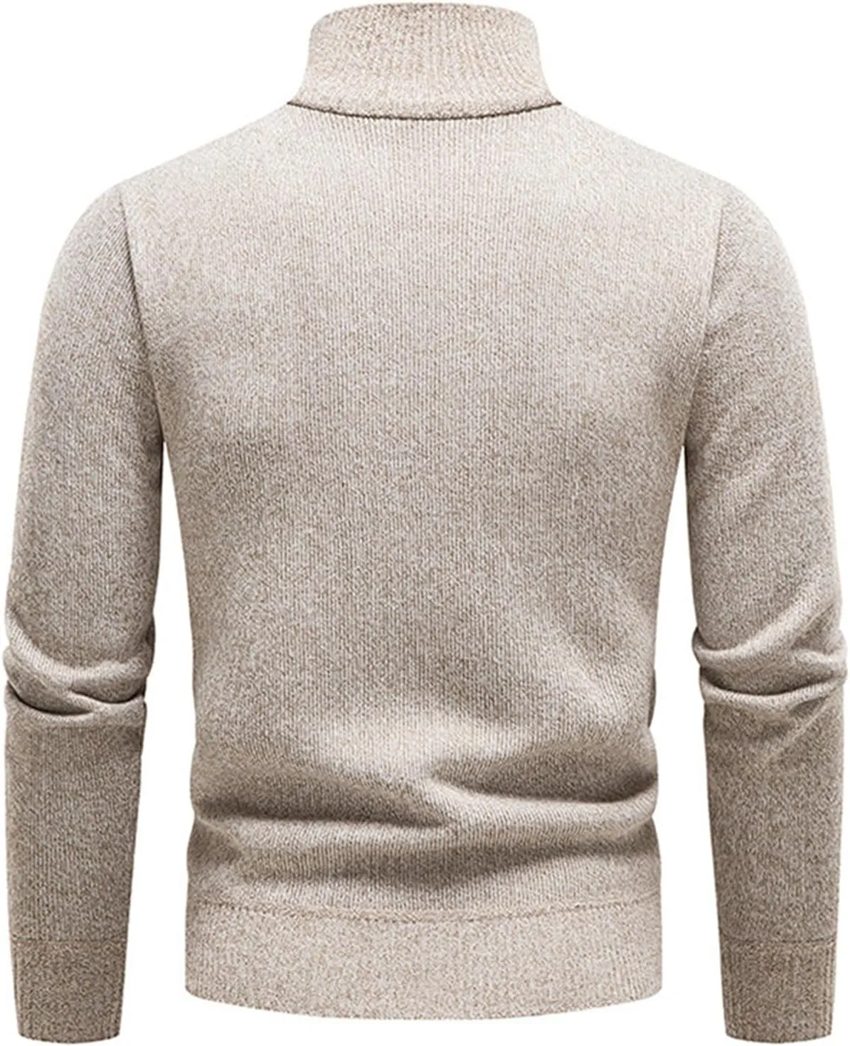 Men's Oversized Quarter Zipper Sweater Turtleneck Rib Knit Pullover Fall Winter Basic Thick Jumper Tops