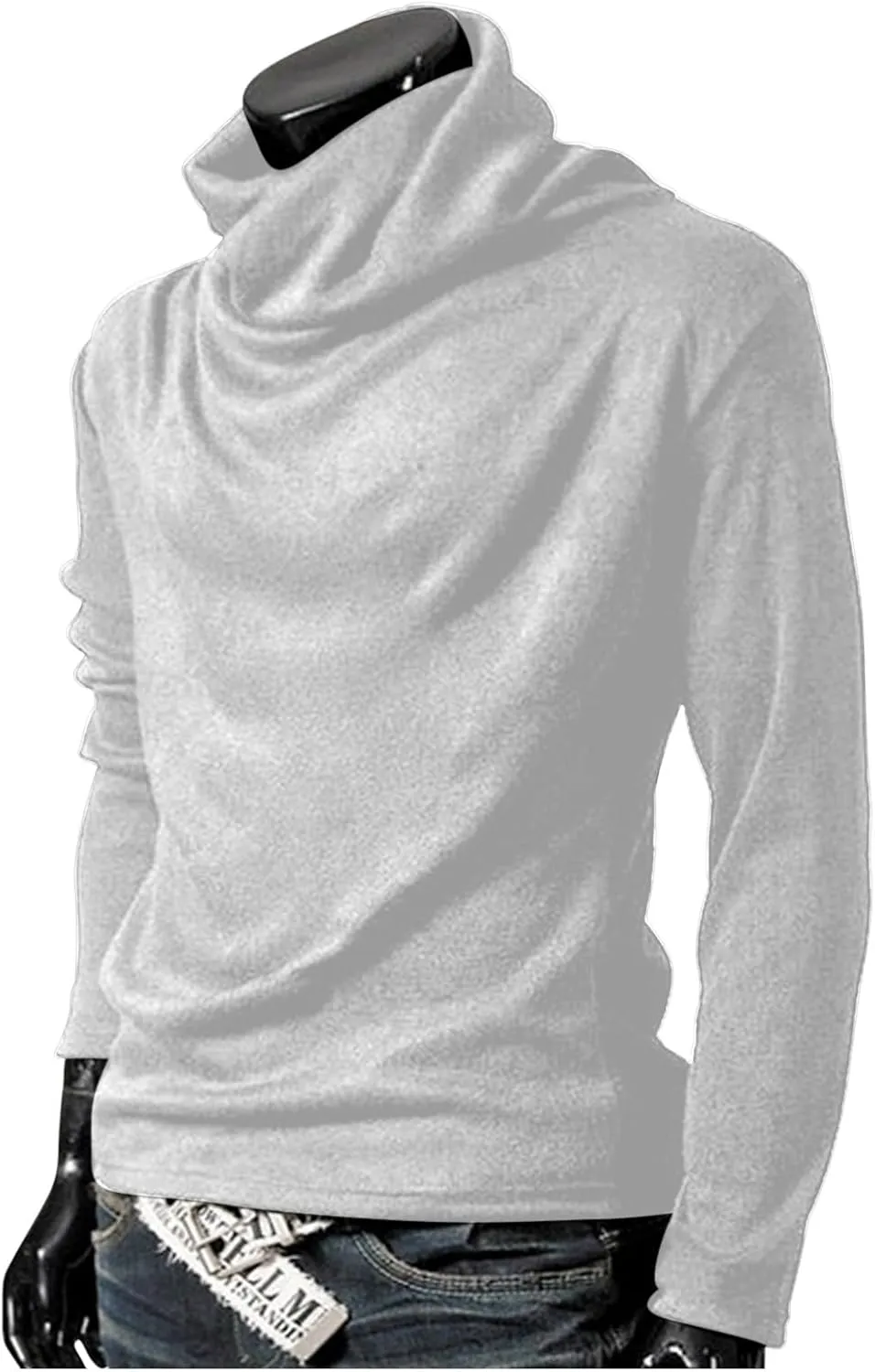 Mens Oversized Sweater Long Sleeve Cable Knit Turtleneck Sweaters Fashion Streetwear Casual Sweater Jumper Tops