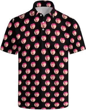 Men's Polo Shirt Short Sleeve Funny Printed Hawaiian Golf Shirts Workout Basic Fit Moisture Wicking Beach Wrok Tops