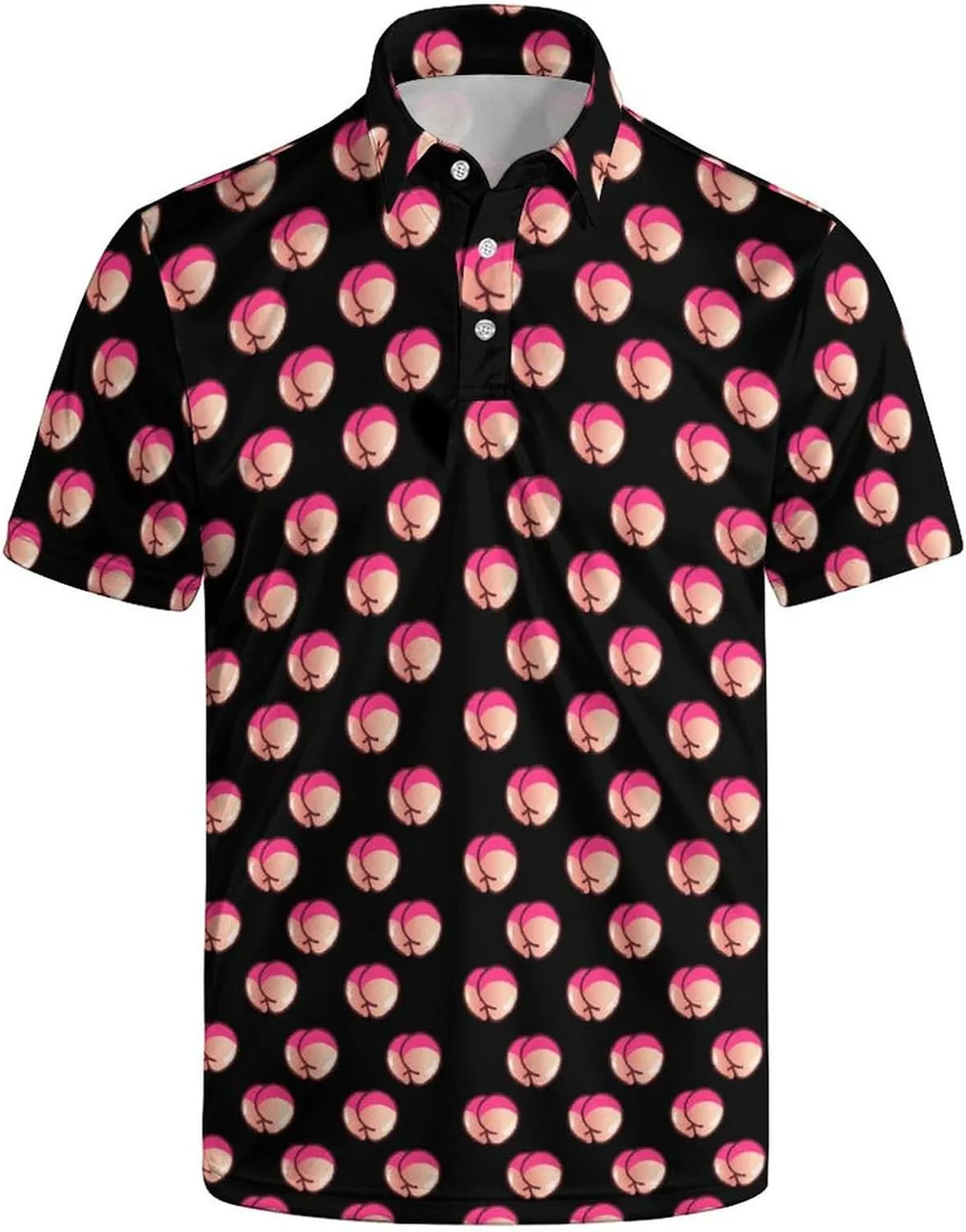 Men's Polo Shirt Short Sleeve Funny Printed Hawaiian Golf Shirts Workout Basic Fit Moisture Wicking Beach Wrok Tops