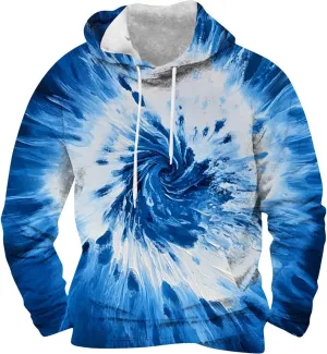 Mens Pullover Long Sleeve Hoodie Sweatshirt Tie-dye Printed Blend Pullover Casual Shirt Hooded Sweatshirt Tops Blouse