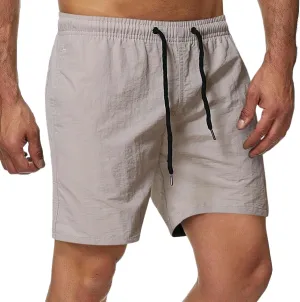 Men's Quick Dry Shorts - Water Resistant Mens Solid Shorts with Elastic Waist