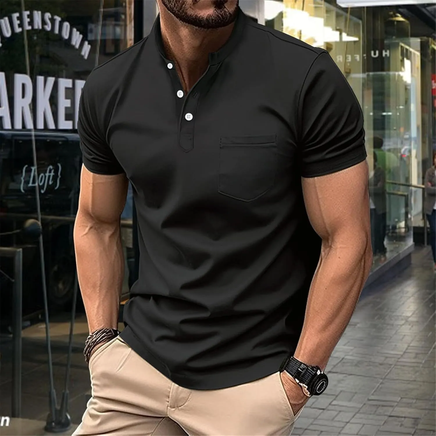 Mens Resort Wear 2025 Knit Shirts Short Sleeve Button Down Polo Shirt Fashion Casual Breathable Summer Beach Shirts
