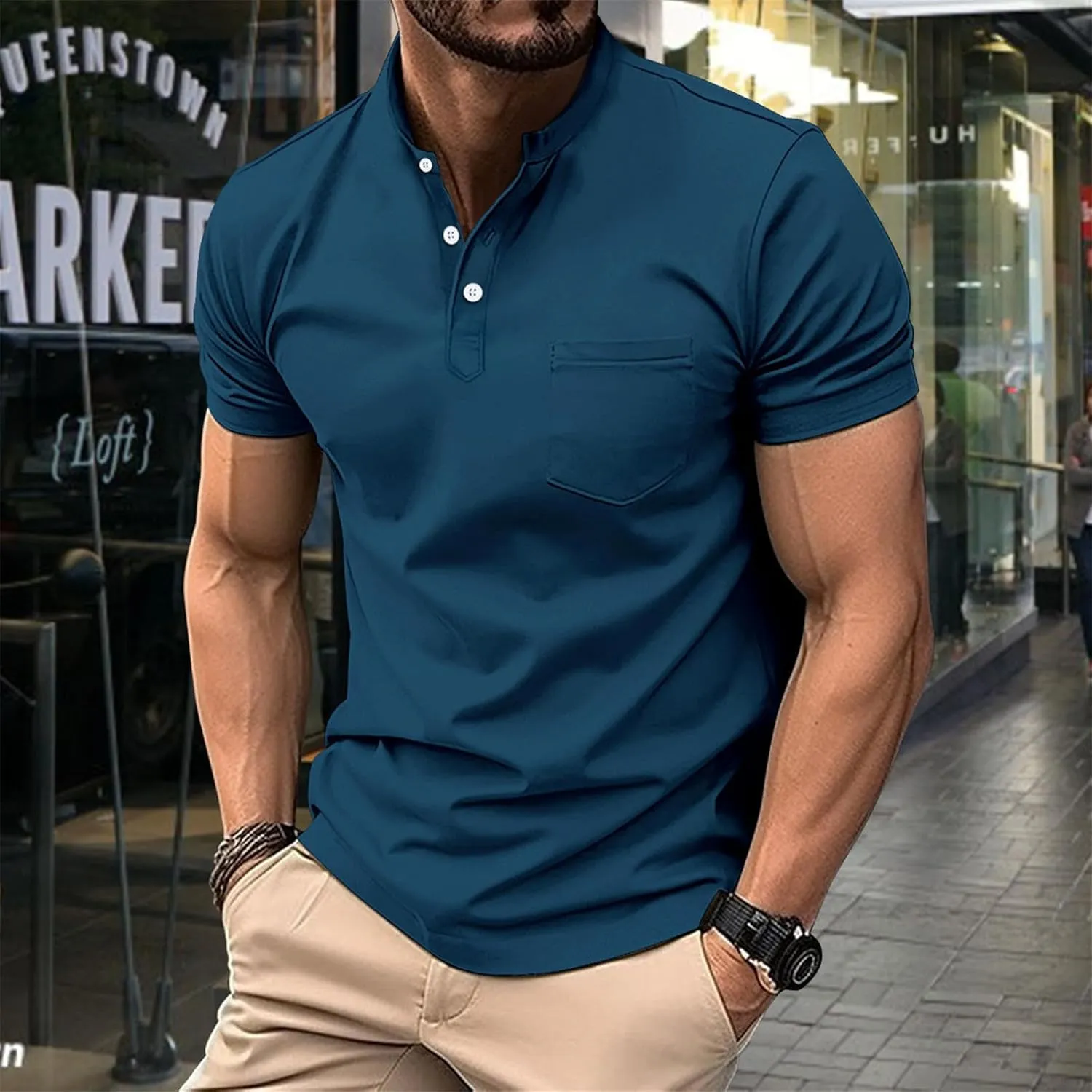 Mens Resort Wear 2025 Knit Shirts Short Sleeve Button Down Polo Shirt Fashion Casual Breathable Summer Beach Shirts