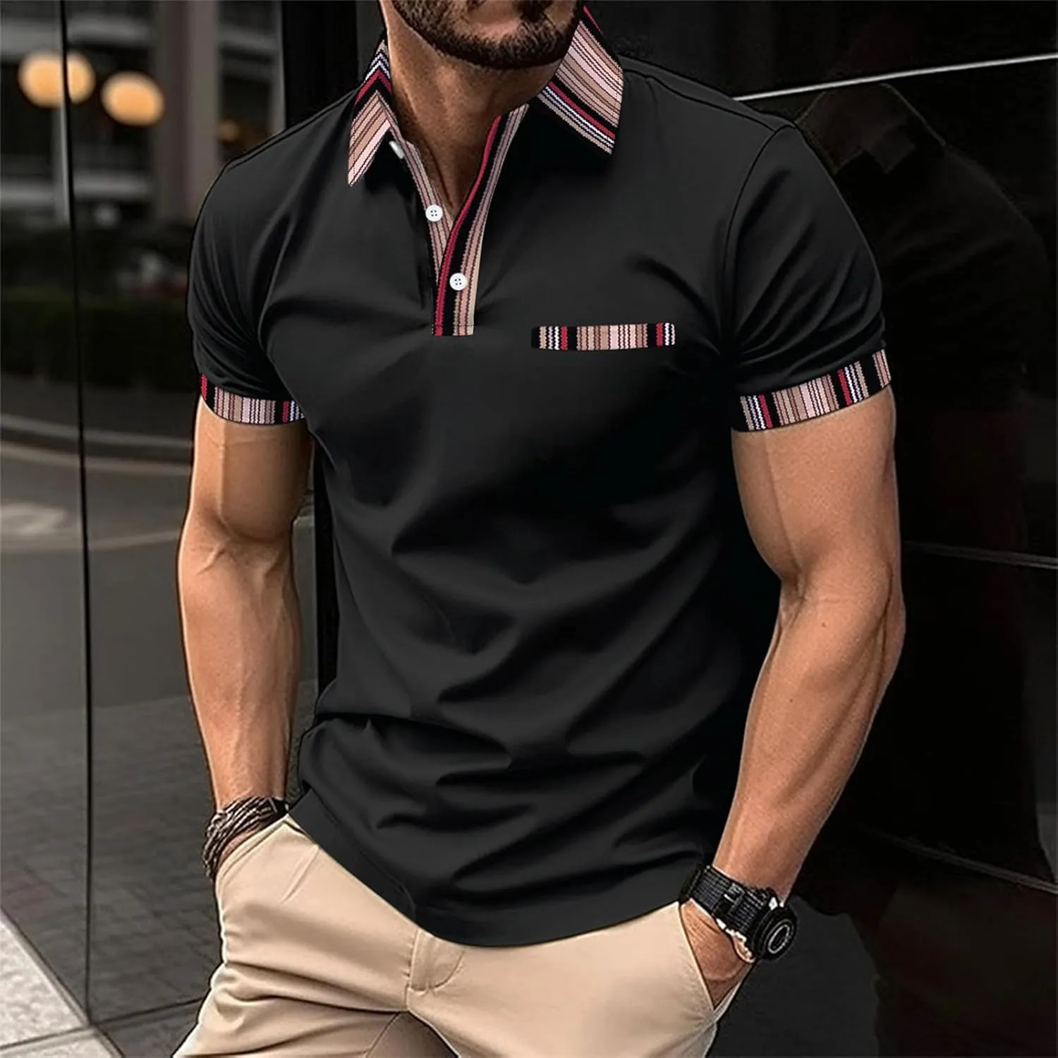 Mens Resort Wear 2025 Knit Shirts Short Sleeve Button Down Polo Shirt Fashion Casual Breathable Summer Beach Shirts