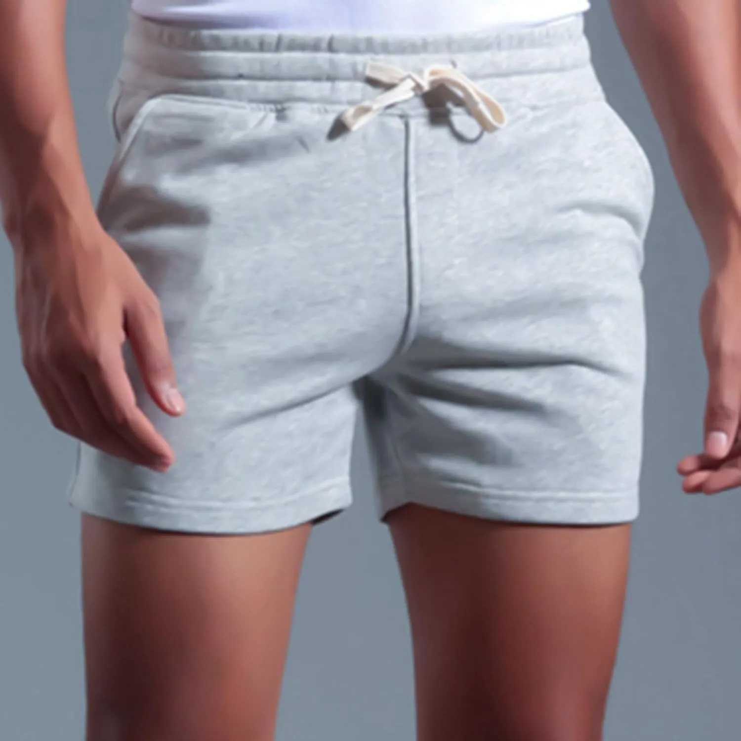 Mens Running Shorts Gym Casual Athletic Shorts Fitted Drawstring Stretchy Shorts Solid Workout Shorts Beach Vacation