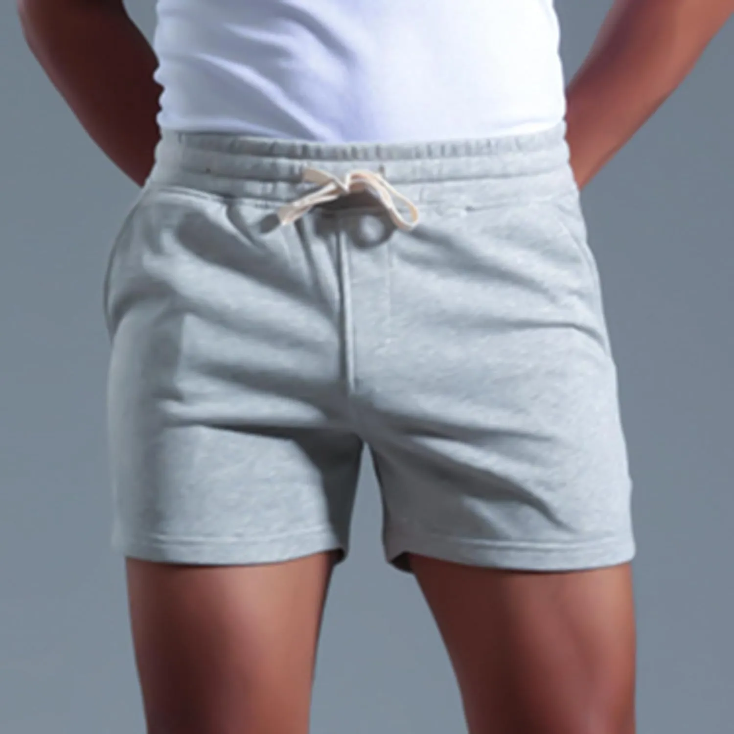 Mens Running Shorts Gym Casual Athletic Shorts Fitted Drawstring Stretchy Shorts Solid Workout Shorts Beach Vacation