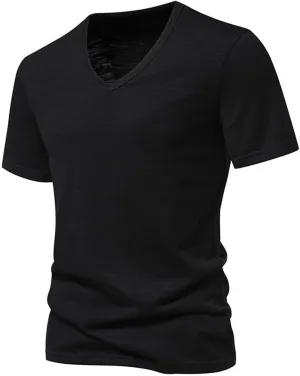 Mens Shirts Casual V Neck Workout Shirts Quick Dry Breathable Running Short Sleeve Athletic Gym Performance Tee Tops