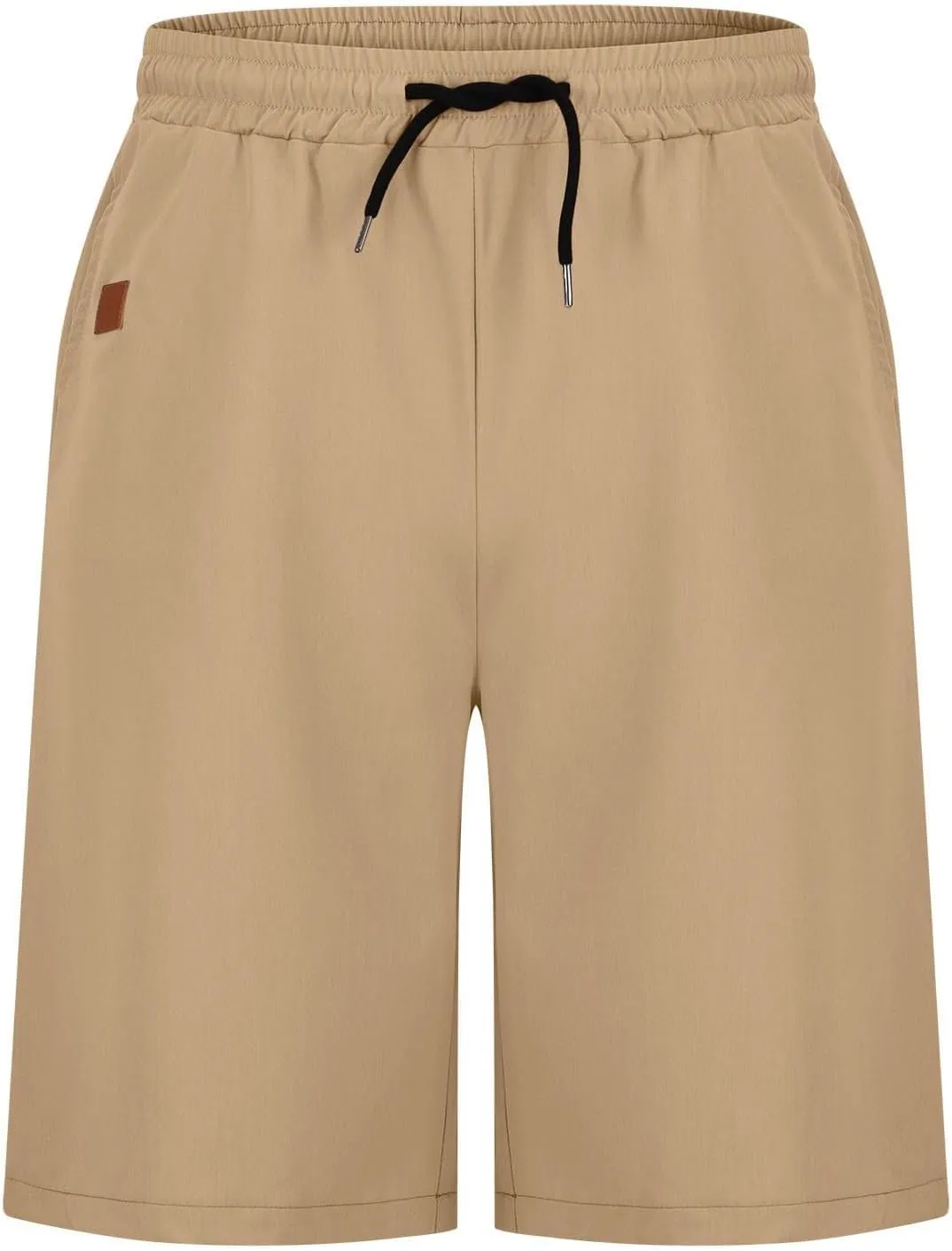 Men's Shorts Casual Drawstring Stretch Cotton Athletic Beach Shorts Elastic Waist Summer Shorts with Pockets