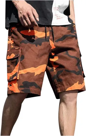 Mens Shorts Elastic Waist Casual Camouflage Overalls Plus Size Sport Shorts Pants Men Athletic Shorts