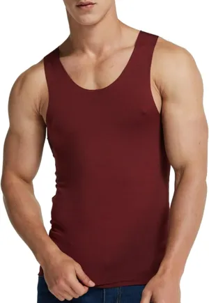 Men's Silk Tank Tops Breathable Quick Dry Sleeveless Muscle Cut Off Shirt Casual Moisture Wicking Athletic Sweat Shirts