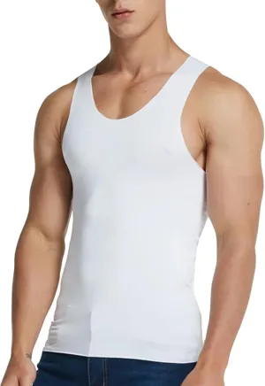 Men's Silk Tank Tops Breathable Quick Dry Sleeveless Muscle Cut Off Shirt Casual Moisture Wicking Athletic Sweat Shirts