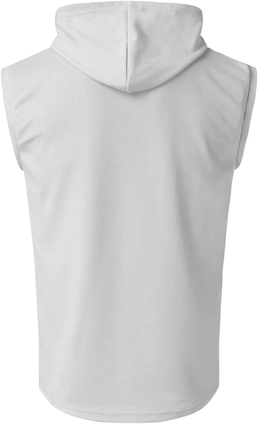 Mens Sleeveless Tank Tops with Hooded Breathable Quick Dry Summer Hoodie Trendy Solid Color Athletic Training Pullover