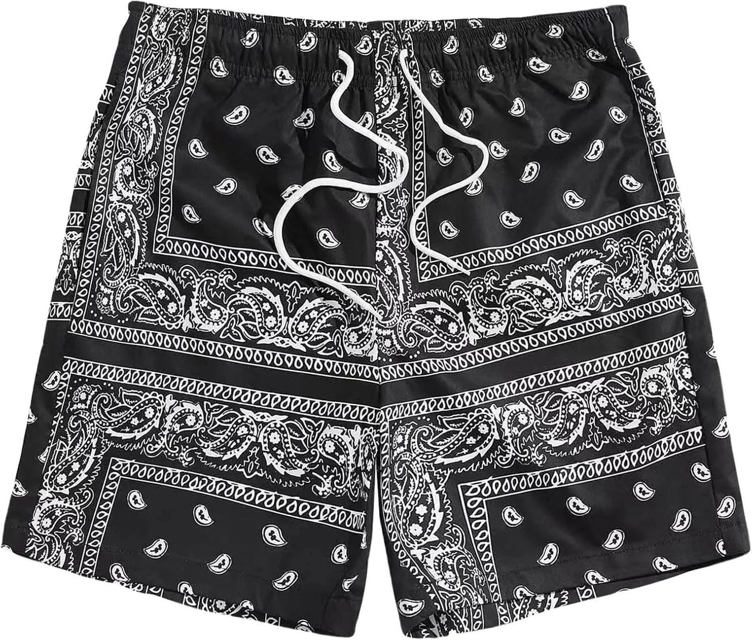 Mens Summer Drawstring Paisley Cooling Shorts Graphic Printed Hawaiian Boho Beach Streetwear Shorts for Men