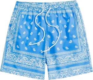 Mens Summer Drawstring Paisley Cooling Shorts Graphic Printed Hawaiian Boho Beach Streetwear Shorts for Men
