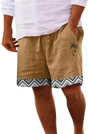 Mens Summer Linen Elastic Shorts Shorts Beach Shorts Casual Cotton Linen Shorts Mens Summer Linen Elastic Shorts