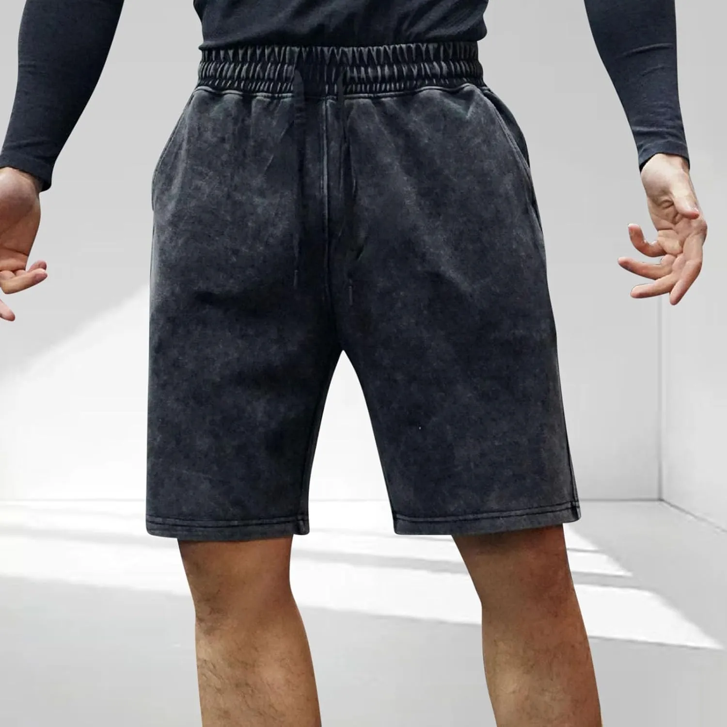 Mens Summer Shorts Casual Distressed Washed Drawstring Cotton Shorts Comfy Y2k Fashion Baggy Joggers Lounge Wear