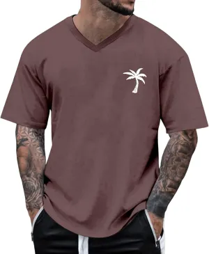 Mens T-Shirts V Neck Short Sleeve Fashion Graphic Tees Cotton Loose Casual Summer Crewneck Hipster Designer T Shirts