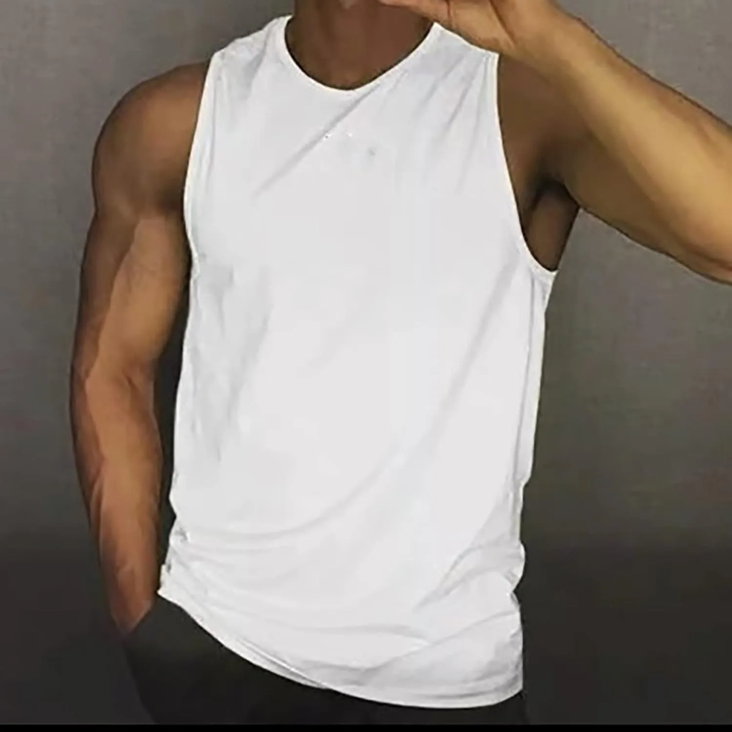 Mens UPF 50  Tank Tops Breathable Quick Dry Sleeveless Gym Workout Vest Shirts Moisture Wicking Muscle Cut Off Shirt