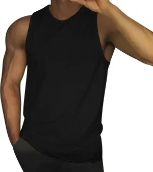 Mens UPF 50  Tank Tops Breathable Quick Dry Sleeveless Gym Workout Vest Shirts Moisture Wicking Muscle Cut Off Shirt