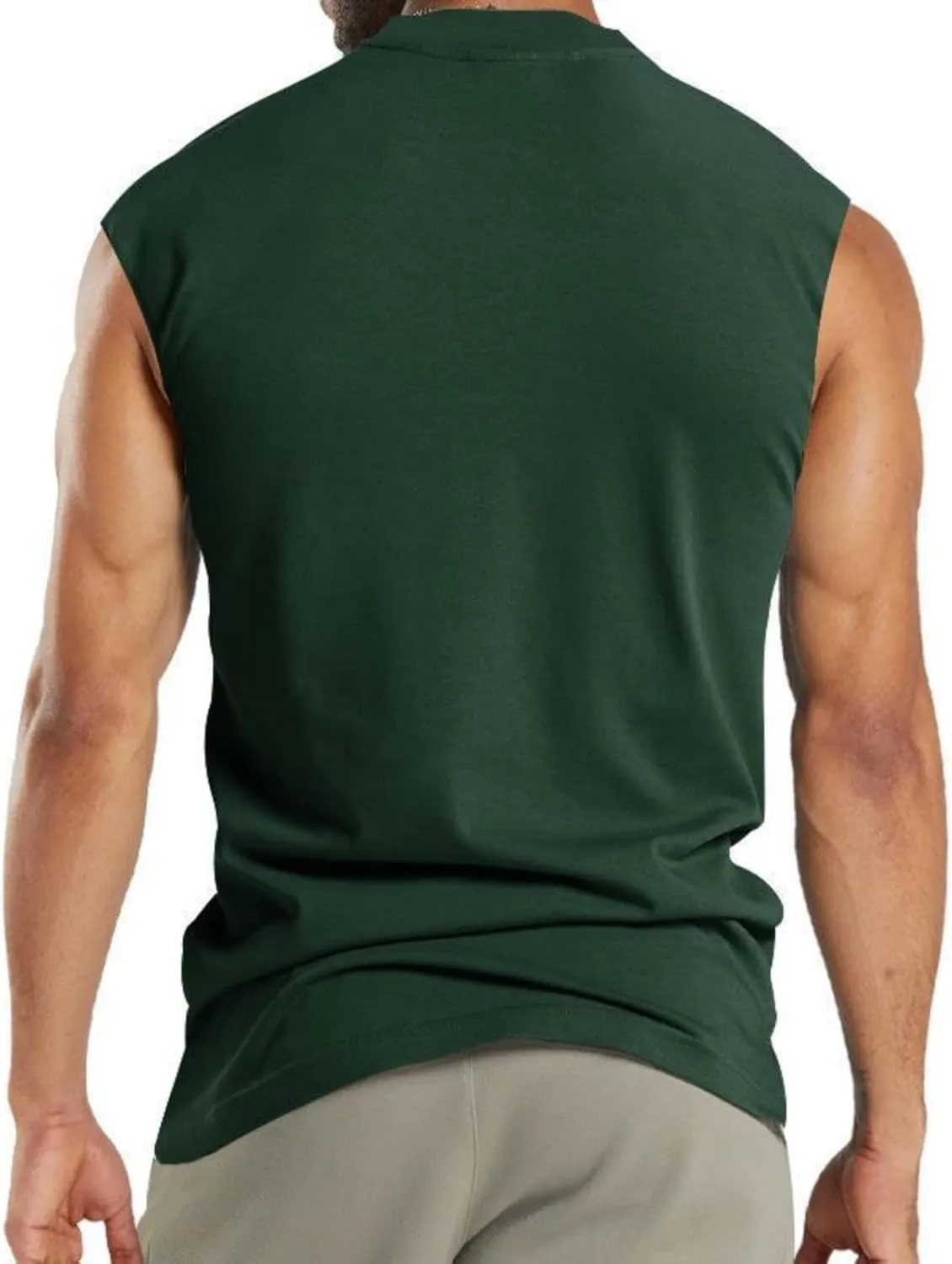 Mens V Neck Sleeveless Tank Tops Stand Collar Button Workout Shirts Lightweight Fashion Breathable Summer T Shirts