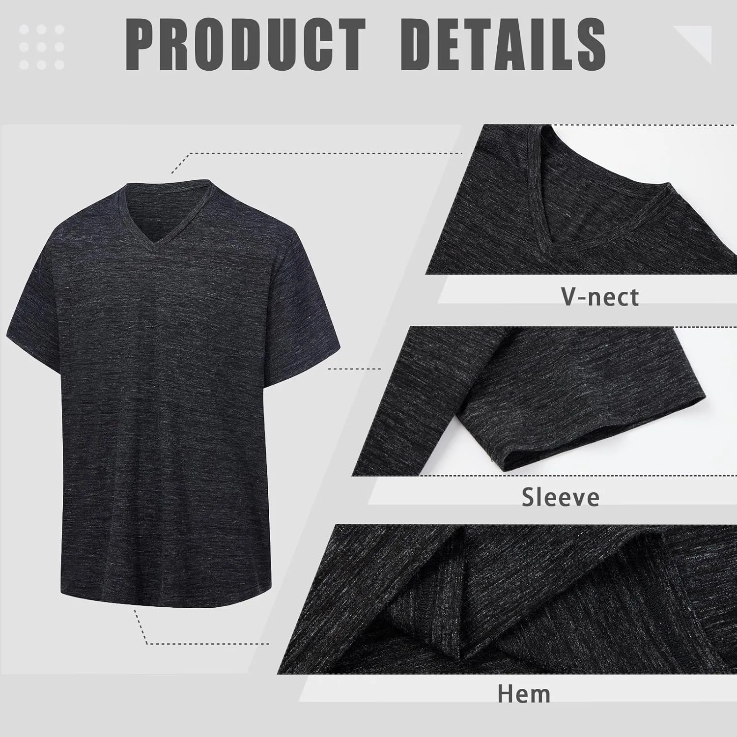 Mens V Neck T Shirts Casual Stylish Graphic Stretch Short Sleeve T-Shirt Cotton Tees Tops Shirt