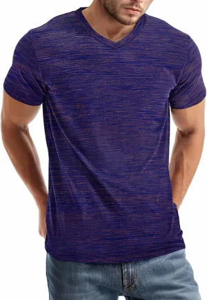 Mens V Neck T Shirts Casual Stylish Graphic Stretch Short Sleeve T-Shirt Cotton Tees Tops Shirt