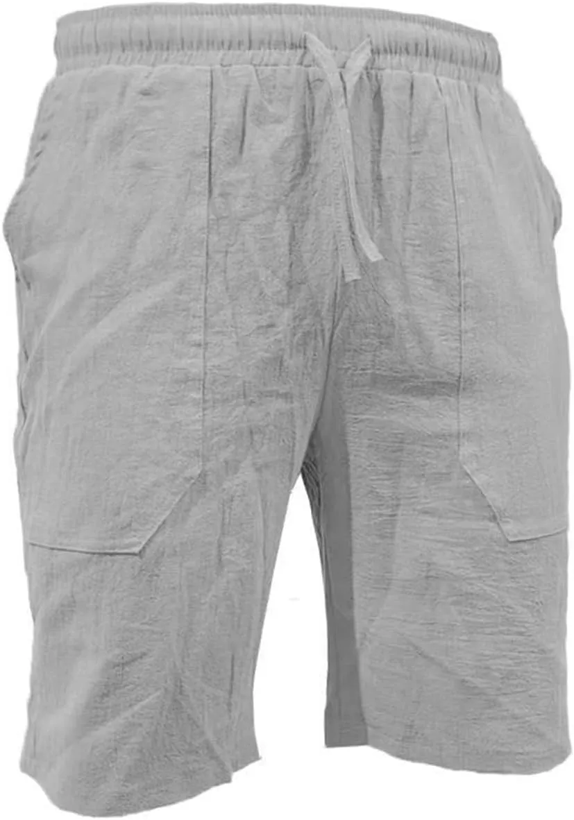 Mens White Summer Linen Shorts Shorts Beach Shorts Casual Cotton Linen Shorts Mens White Summer Linen Shorts Mens