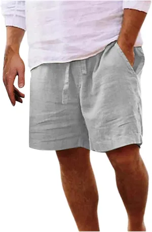 Mens White Summer Linen Shorts Shorts Beach Shorts Casual Cotton Linen Shorts Mens White Summer Linen Shorts Mens
