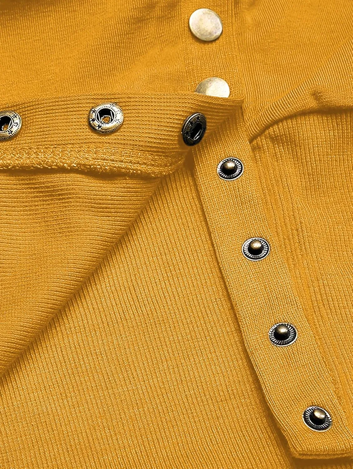MEROKEETY Women's 2024 Fall Long Sleeve Snap Button Down Solid Color Knit Ribbed Neckline Cardigans