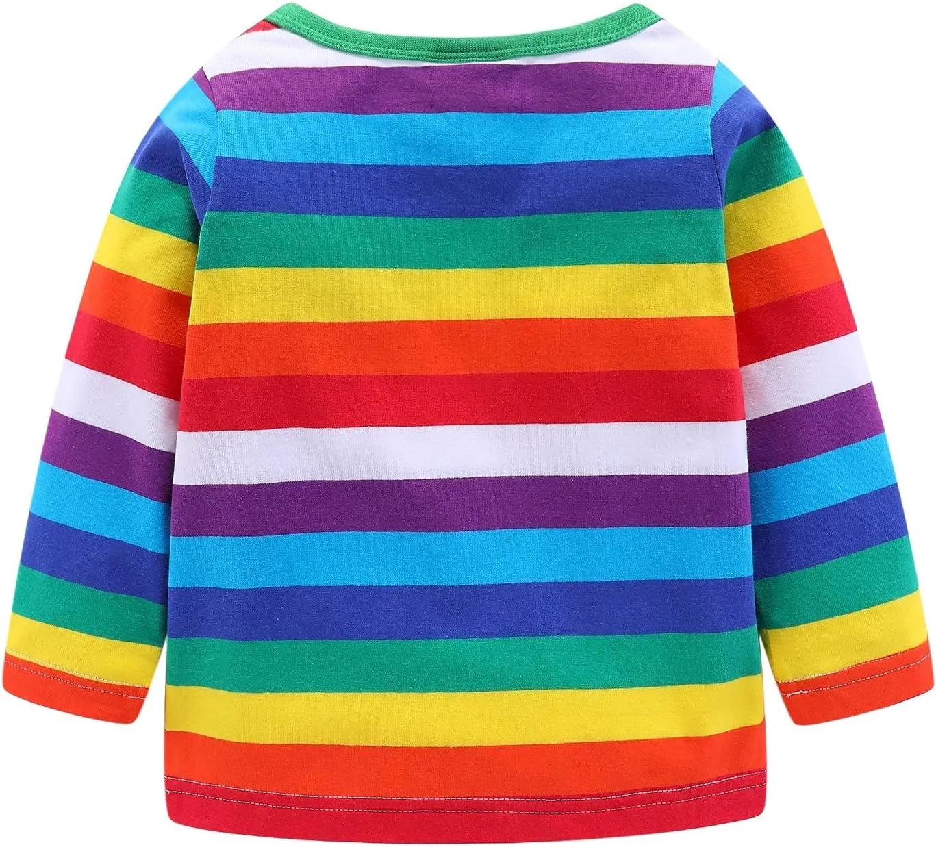 Mud Kingdom Boys Girls T-Shirts Rainbow Stripe Cotton Unisex Top