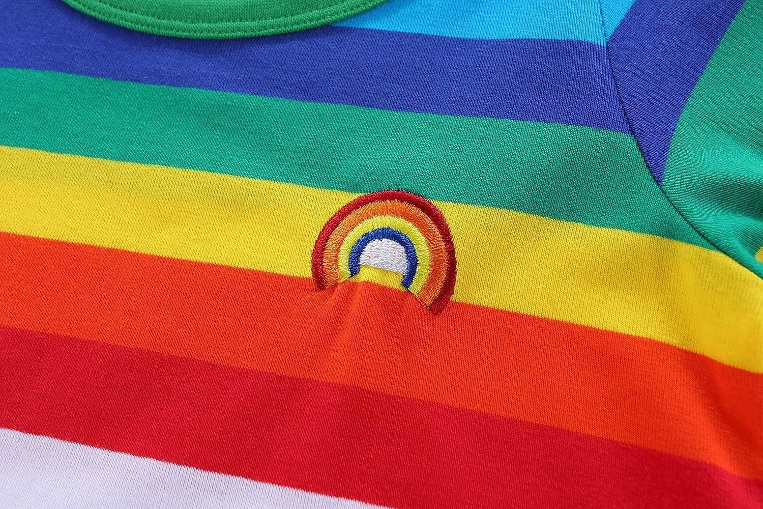 Mud Kingdom Boys Girls T-Shirts Rainbow Stripe Cotton Unisex Top