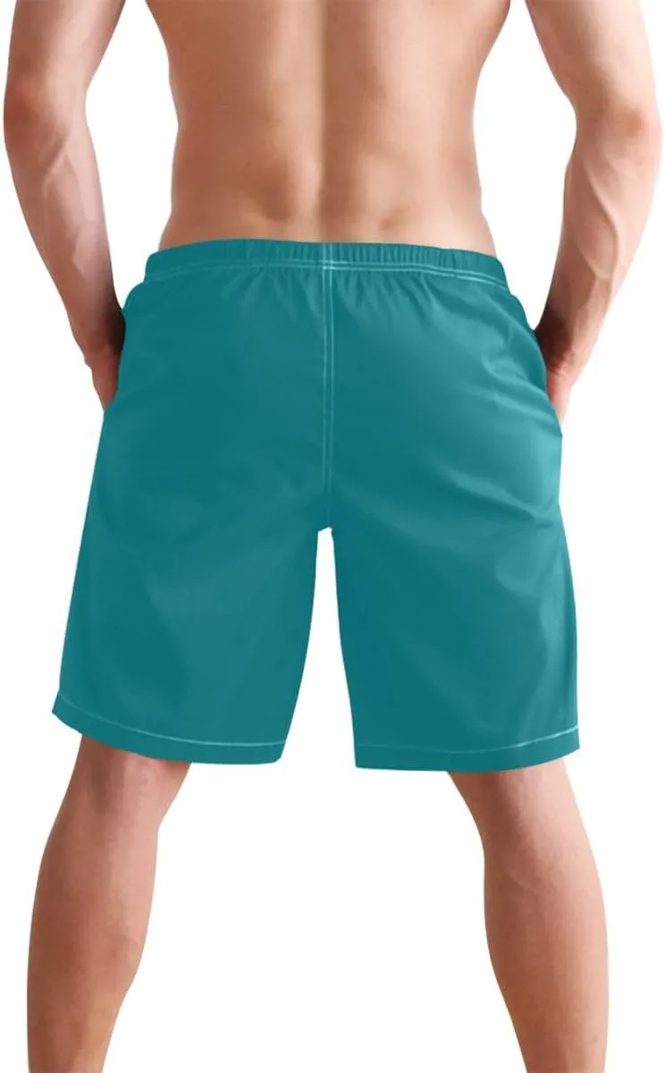 ODAWA Pansy Men Board Shorts Casual Elastic Waist Drawstring Summer Beach Shorts