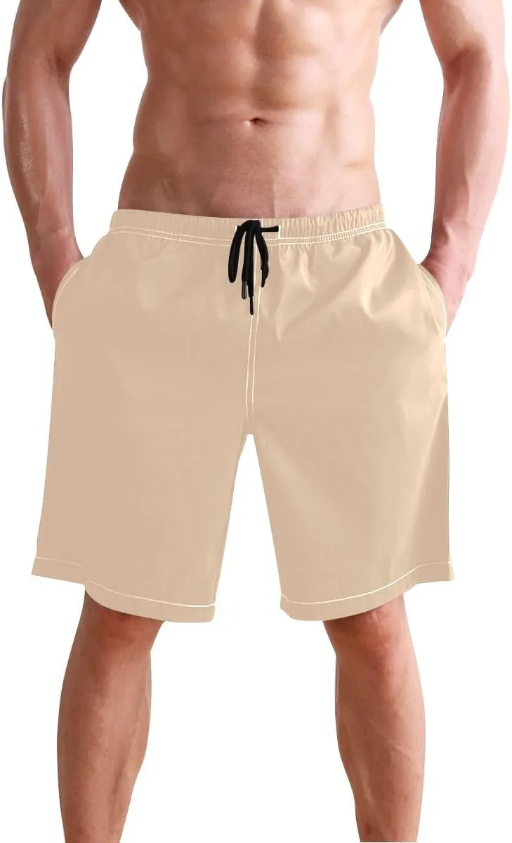 ODAWA Pansy Men Board Shorts Casual Elastic Waist Drawstring Summer Beach Shorts