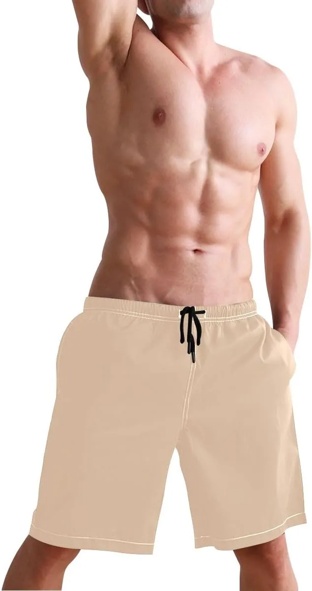 ODAWA Pansy Men Board Shorts Casual Elastic Waist Drawstring Summer Beach Shorts