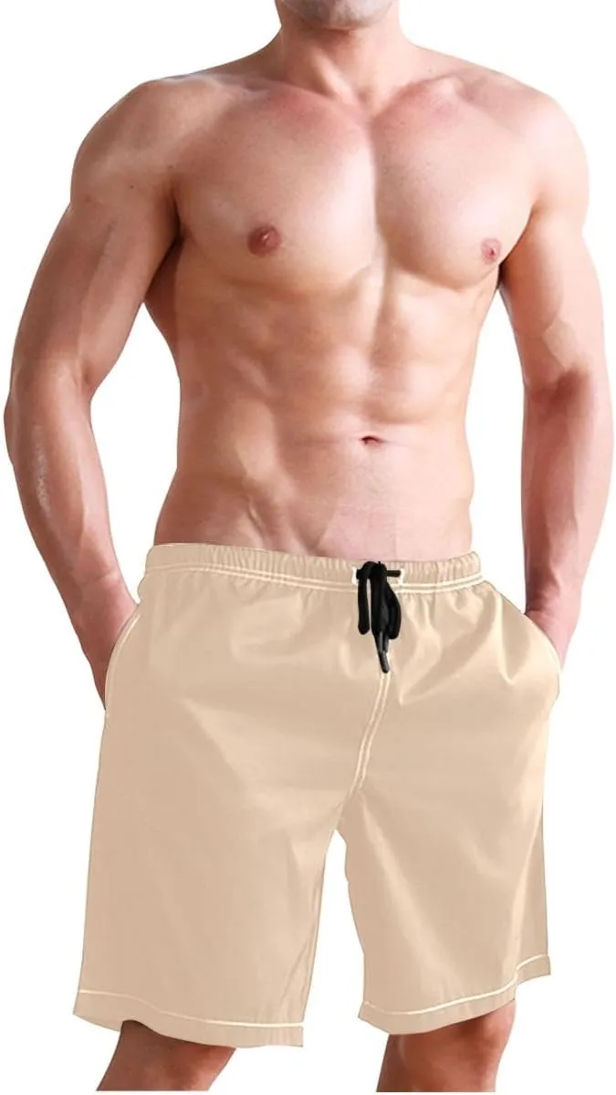 ODAWA Pansy Men Board Shorts Casual Elastic Waist Drawstring Summer Beach Shorts