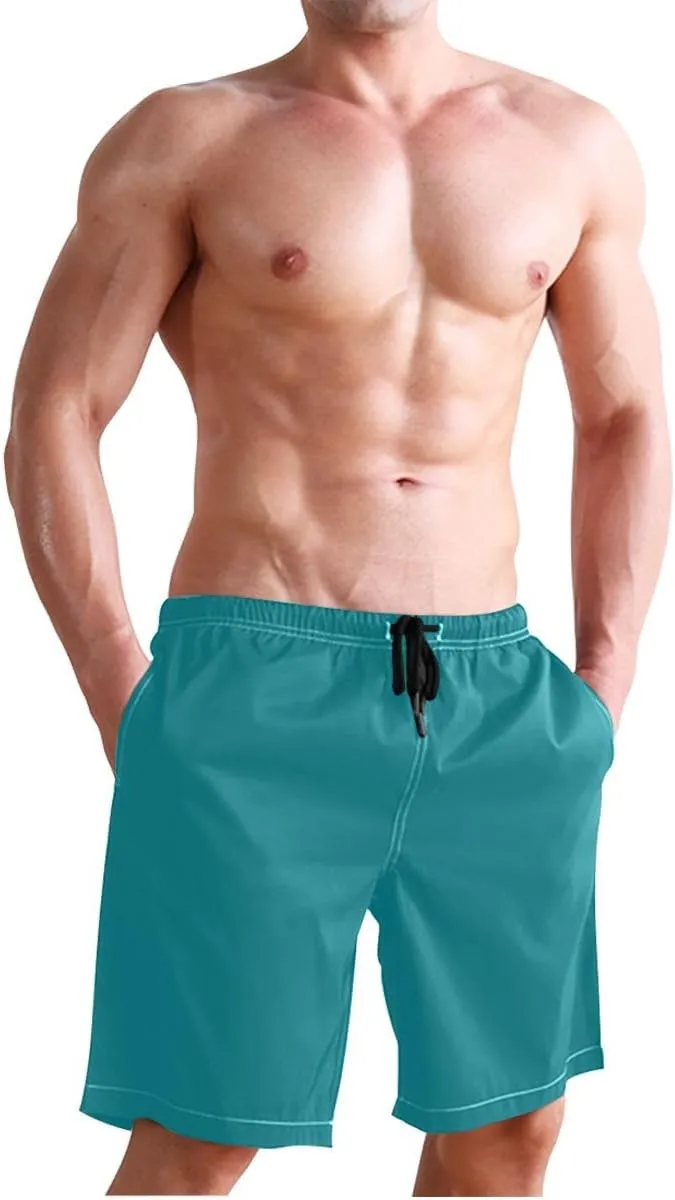 ODAWA Pansy Men Board Shorts Casual Elastic Waist Drawstring Summer Beach Shorts