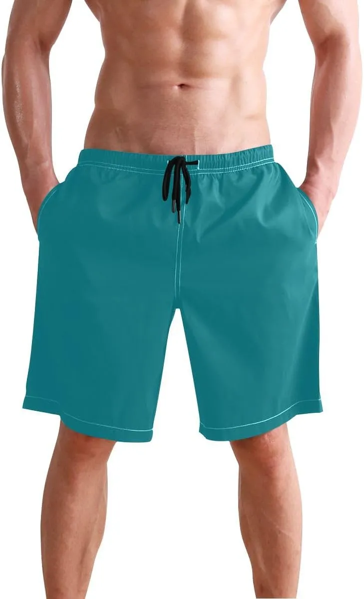 ODAWA Pansy Men Board Shorts Casual Elastic Waist Drawstring Summer Beach Shorts