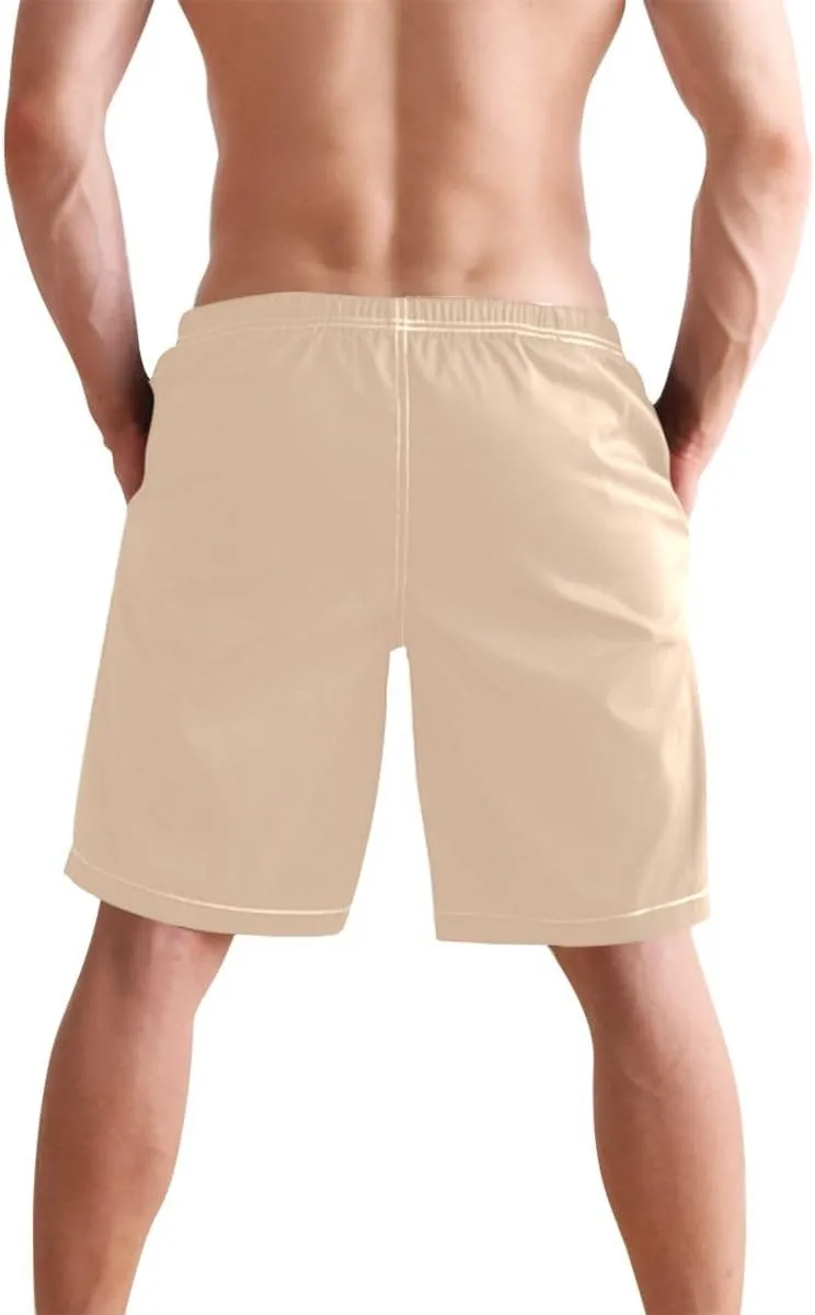 ODAWA Pansy Men Board Shorts Casual Elastic Waist Drawstring Summer Beach Shorts
