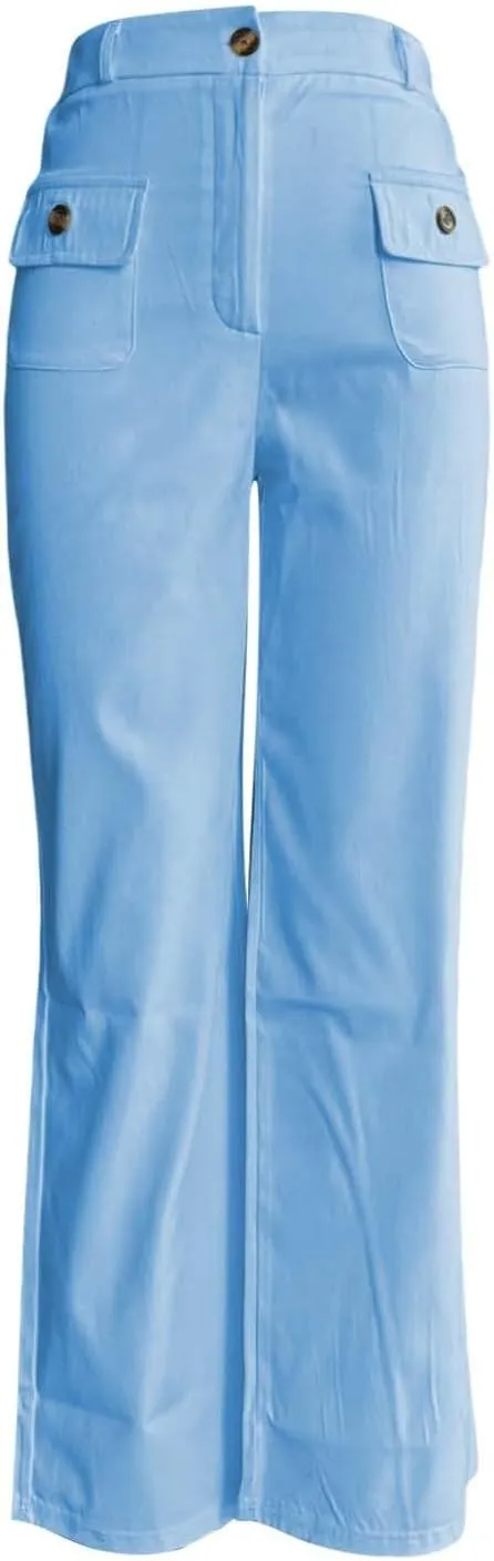 Oprah's Favorite Cropped Pants 2025, Tummy Control Wide Leg Trousers, Baggy Trousers High Waisted Stretchy Flare Pants