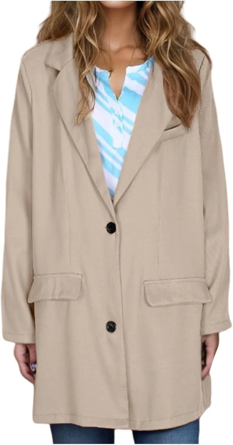 Oversized Blazers for Women Trendy Loose Fit Boyfriend Jackets Blazer Summer Lightweight Casual Jacket Cardigans