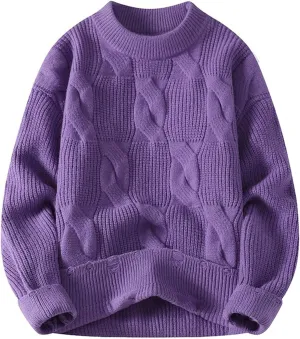Oversized Sweater 90s Vintage Knitted Sweater Long Sleeve Sweater Uniex Woven Crewneck Pullover